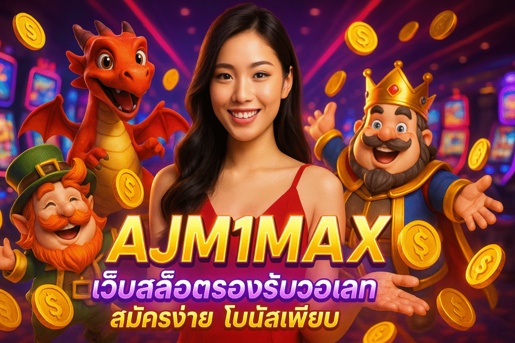 AJM1MAX เว็บสล็อตรองรับวอเลท สมัครง่าย โบนัสเพียบ
